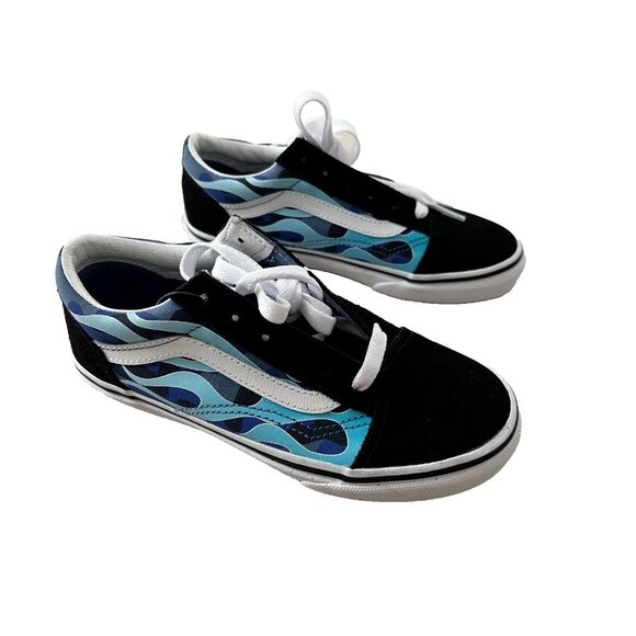Vans Kid Old Skool Sneakers Camo Blue Flame / Black ( 2.5 ) - Picture 3 of 7